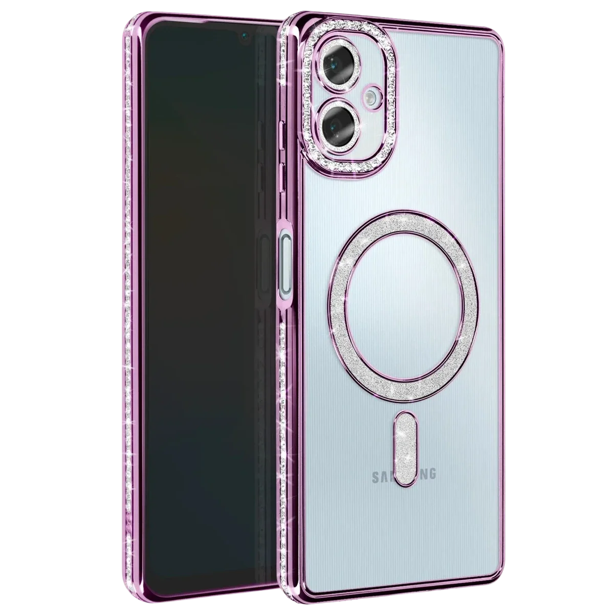 Samsung Galaxy A06 Joke Simli Magneticsafe Kılıf - Derin Mor