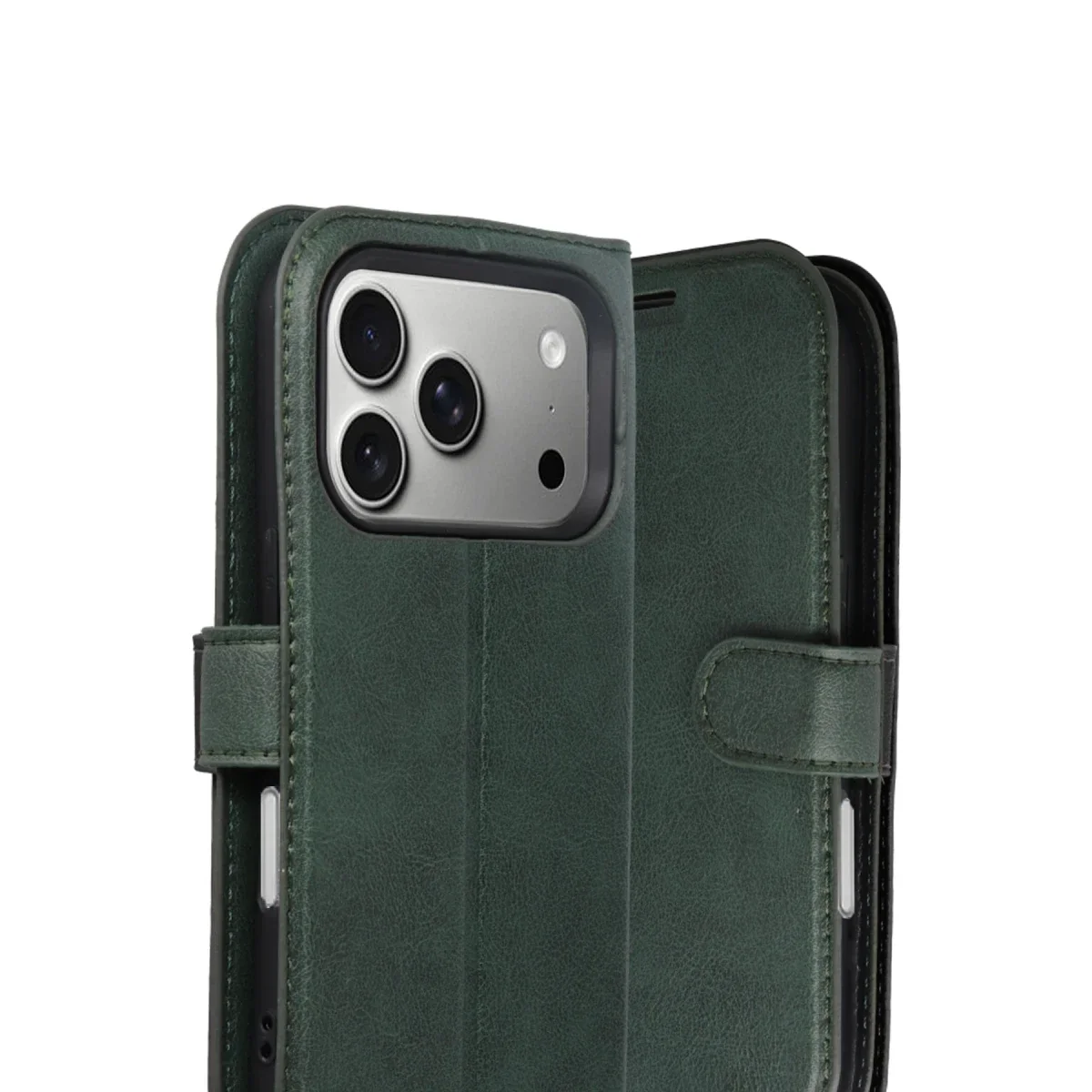 Apple iPhone 17 Pro Trend S Plus Kapaklı Kılıf - Yeşil görsel 2