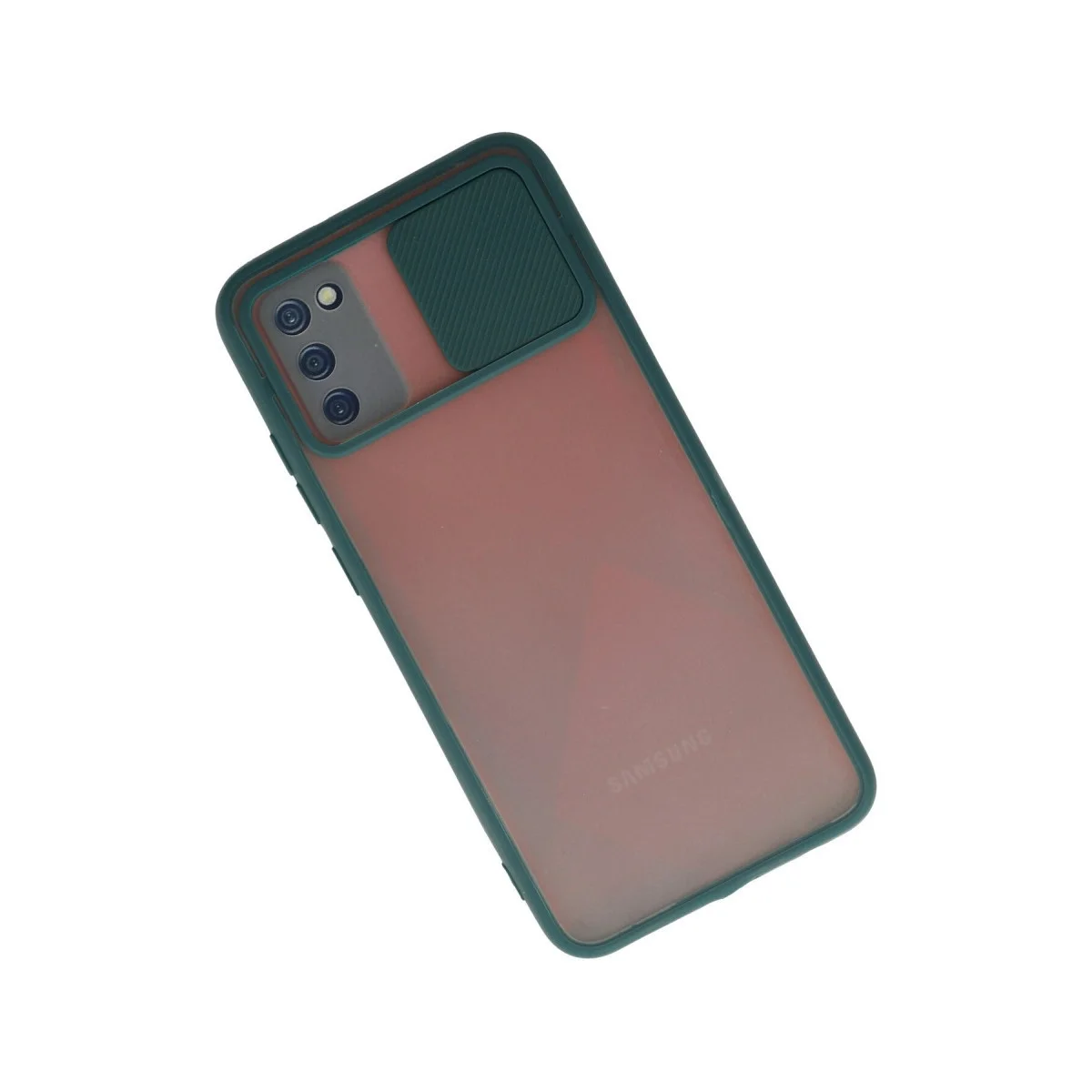 Samsung Galaxy A03s Kılıf Palm Buzlu Kamera Sürgülü Silikon - Yeşil görsel 2