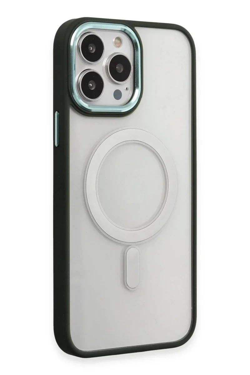 Apple iPhone 15 Pro Kılıf Room Magneticsafe Silikon - Köknar Yeşili