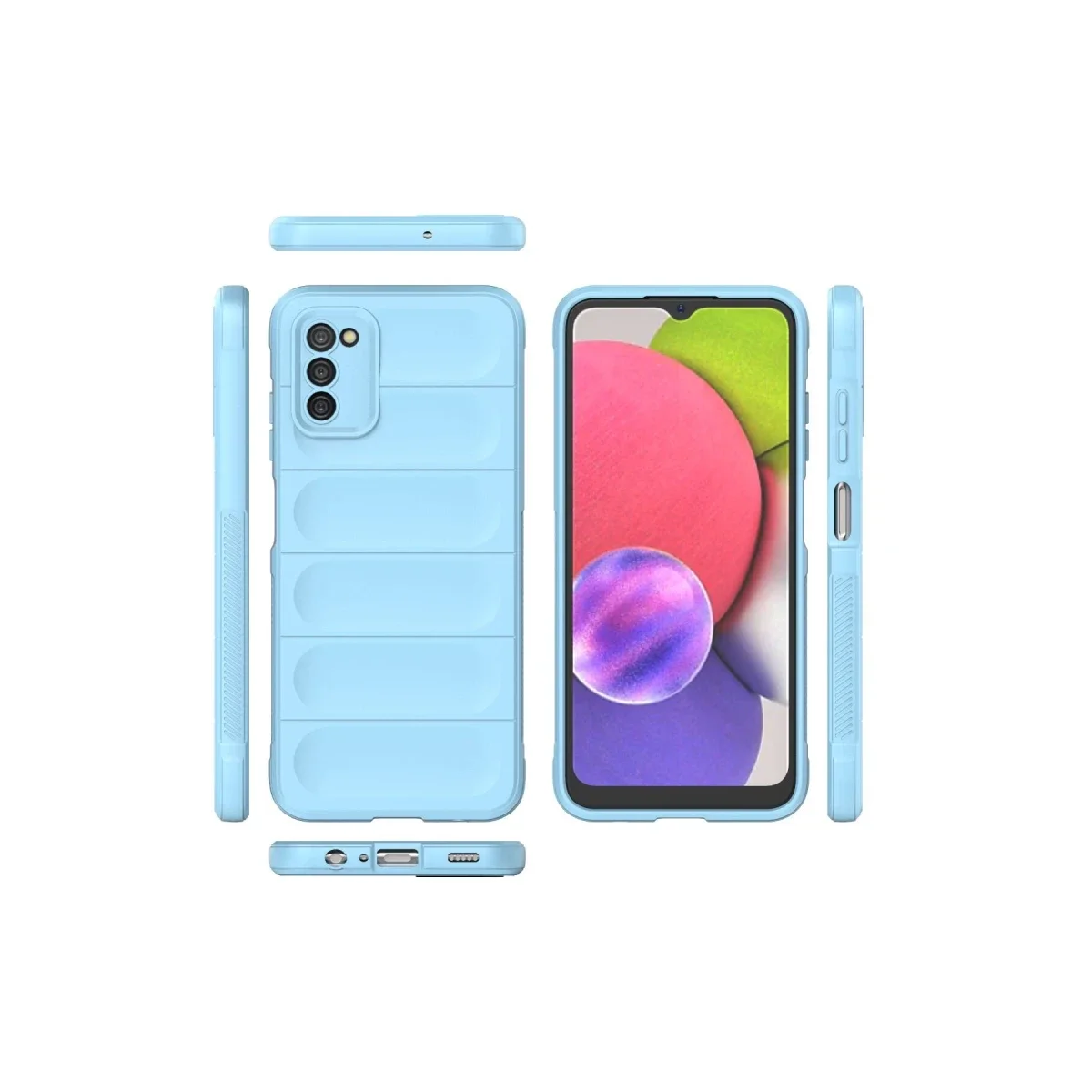 Samsung Galaxy A03S Kılıf Optimum Silikon - Sky Blue görsel 3