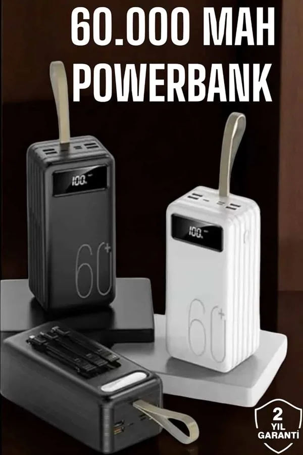 Powerbank 60.000 MAH Dijital Göstergeli 4 Portlu Taşınabilir görsel 2