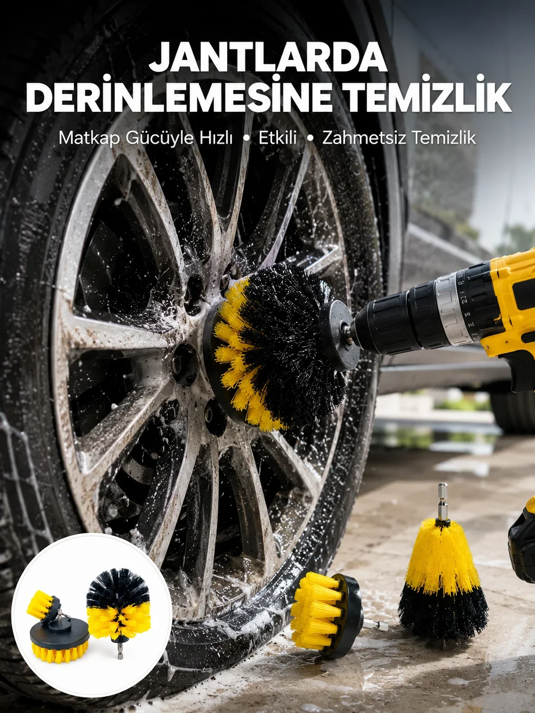 Derinlemesine Tezlik İçin Dayanıklı Kıllı Matkap Fırçası Başlığı
