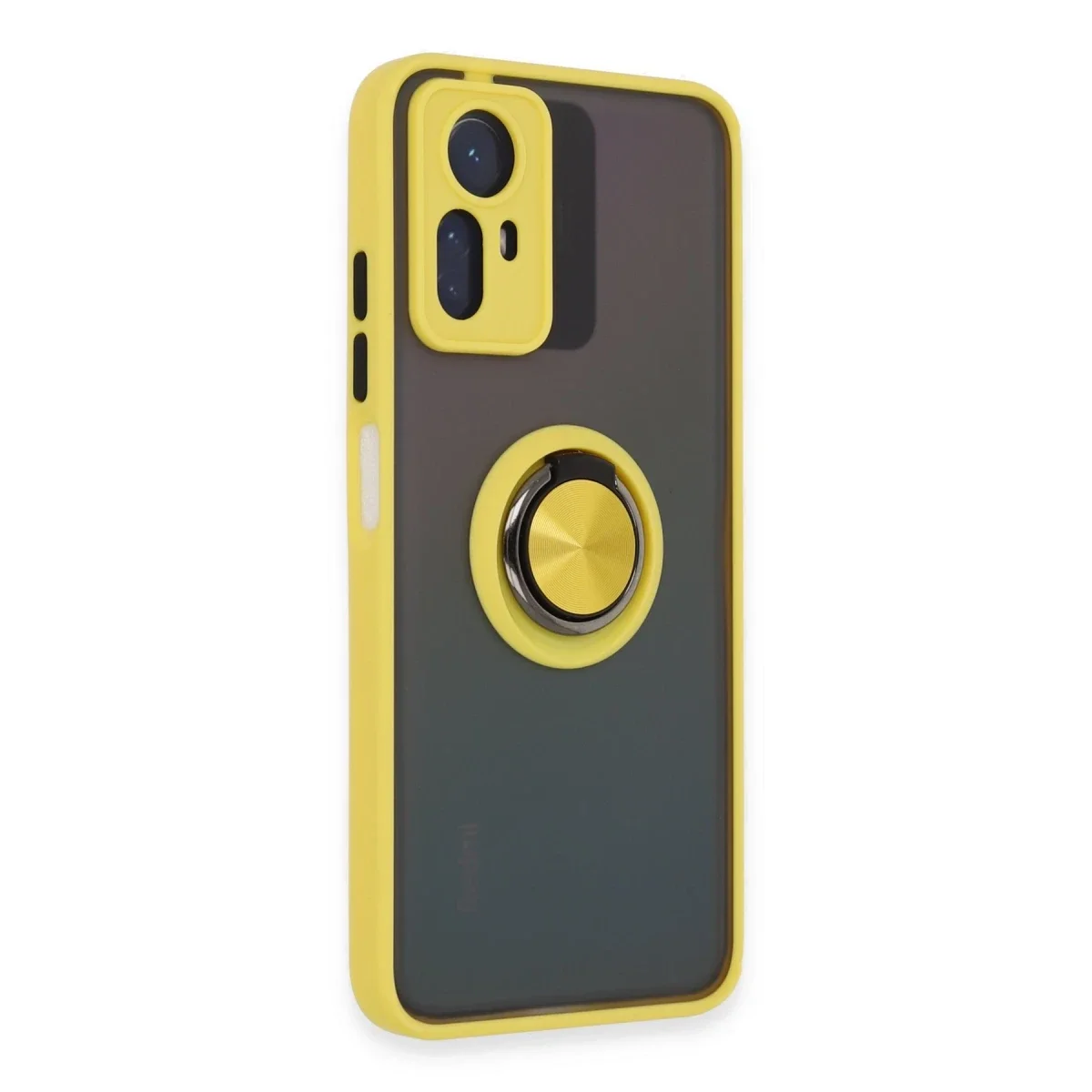 Xiaomi Redmi Note 12S Kılıf Montreal Yüzüklü Silikon Kapak - Sarı görsel 2