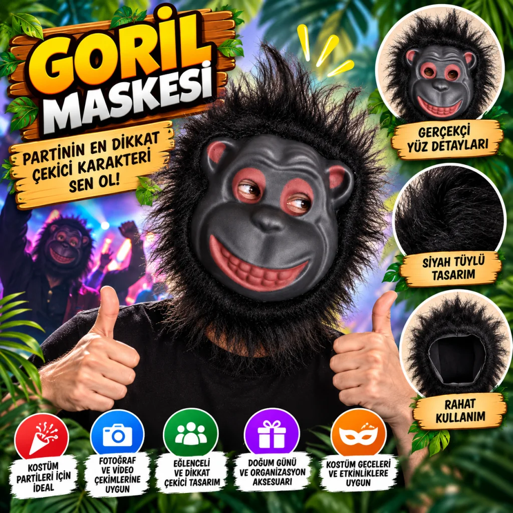 Eva Goril Maskesi – Sırıtan Goril görsel 2
