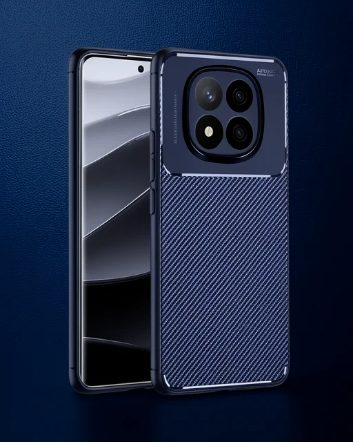 Xiaomi Redmi Note 14 Pro Plus Kılıf Auto Focus Karbon Kapak - Lacivert