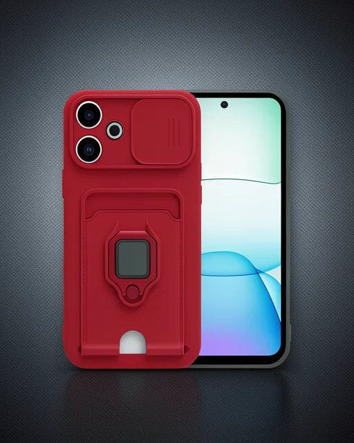 Xiaomi Redmi 13 4g Kılıf Zuma Kartvizitli Yüzüklü Silikon - Yeşil