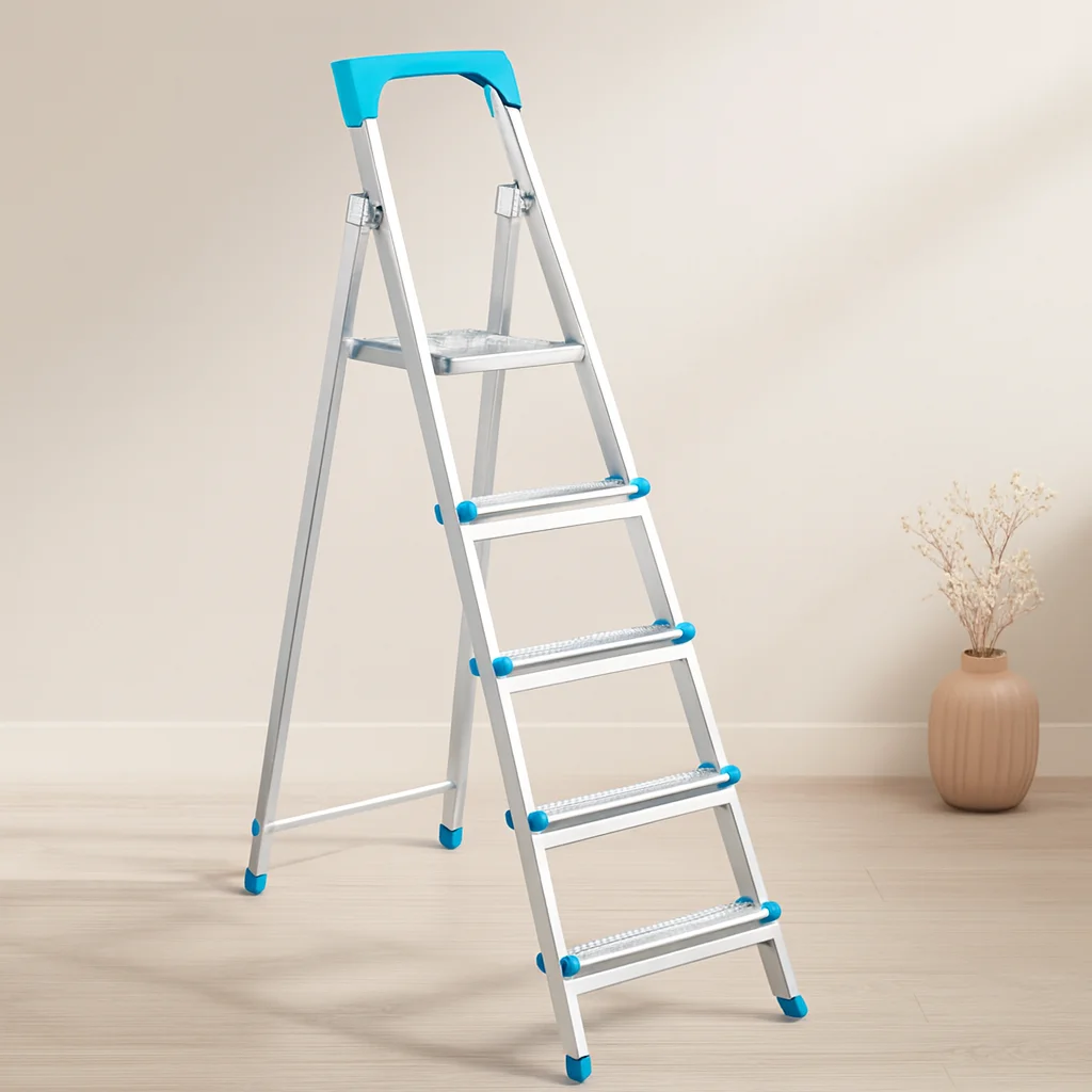 4+1 Basamaklı Metal Merdiven 105 cm 120 kg