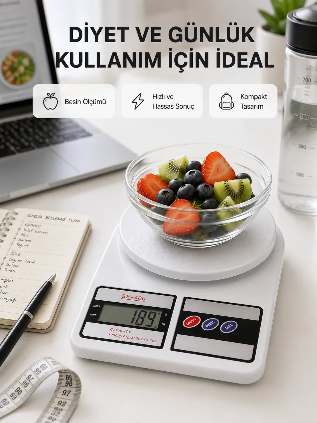 Taşınabilir Hassas Tartı – 5kg Kapasite, 1g Ölçüm, Gram ve Ons Desteği Yeni Nesil
