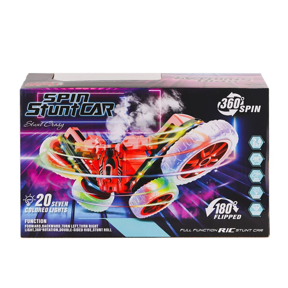 HG-4-45 Kumandalı Işıklı Buharlı Stunt Spin Araba -Vardem Oyuncak görsel 3