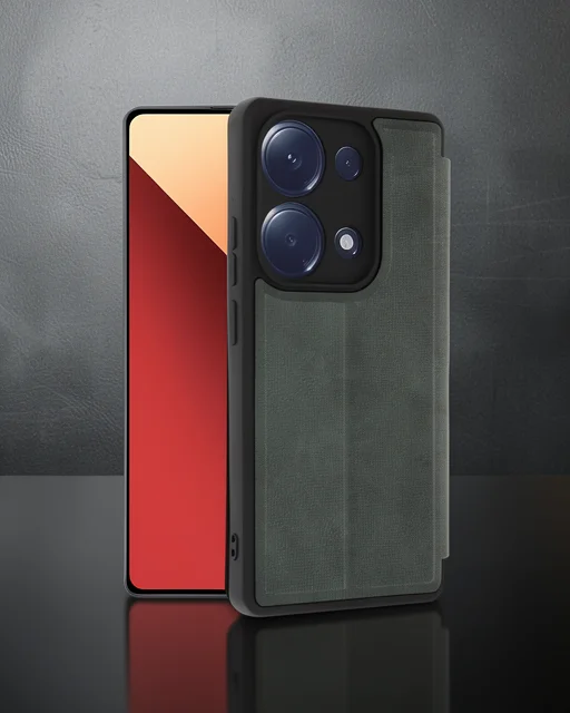 Xiaomi Redmi Note 13 Pro 4g Kılıf Flip Cover - Koyu Yeşil