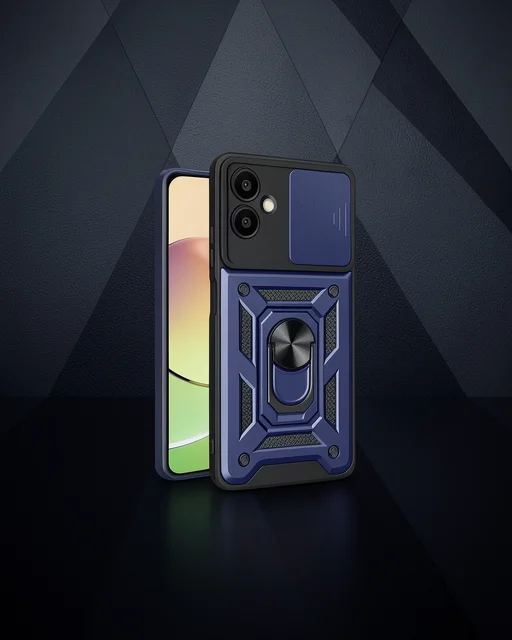 Samsung Galaxy A06 Kılıf Pars Lens Yüzüklü Silikon - Lacivert