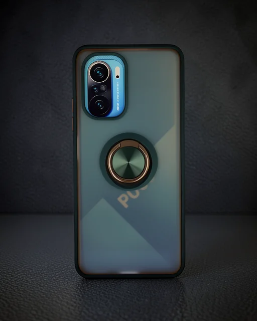 Xiaomi Redmi K40 Kılıf Montreal Yüzüklü Silikon Kapak - Yeşil