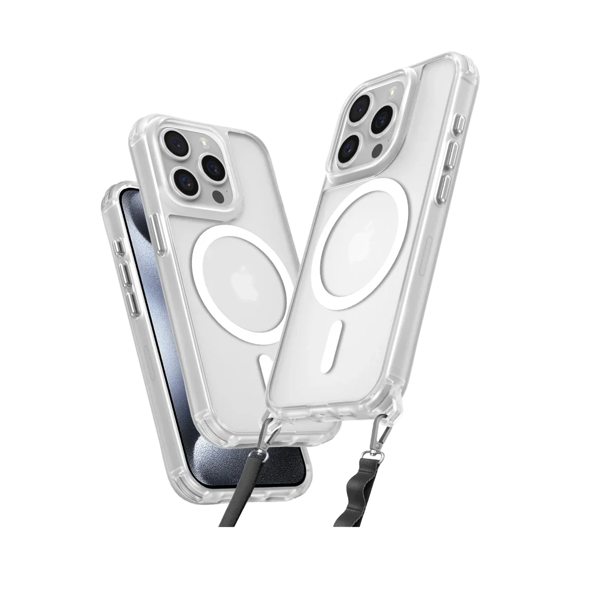 Apple iPhone 15 Pro Max Kılıf Enka Magsafe Silikon Kılıf - Şeffaf