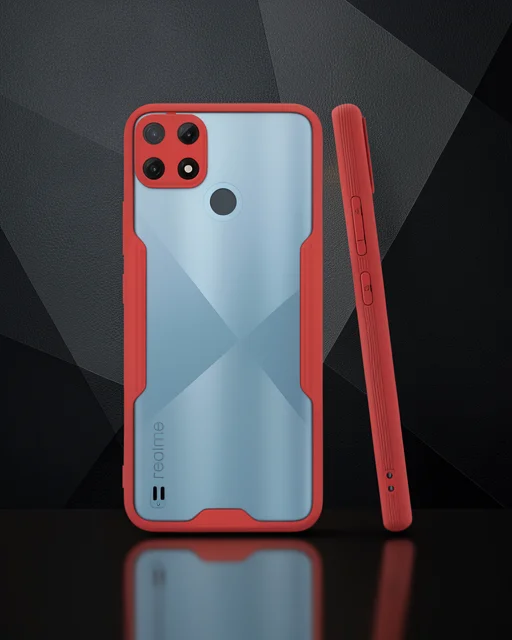Realme C25y Kılıf Platin Silikon - Kırmızı