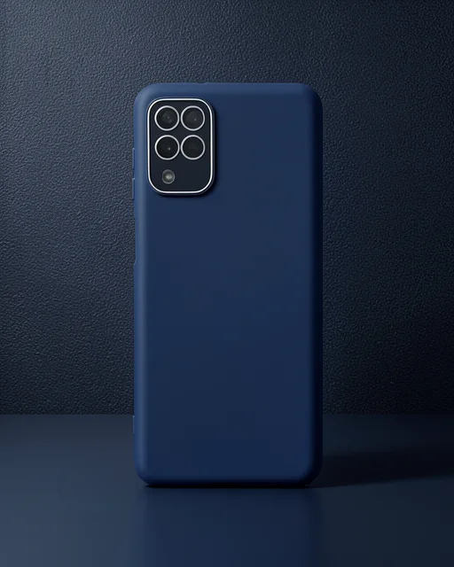 Samsung Galaxy A22 Kılıf Lansman Glass Kapak - Lacivert