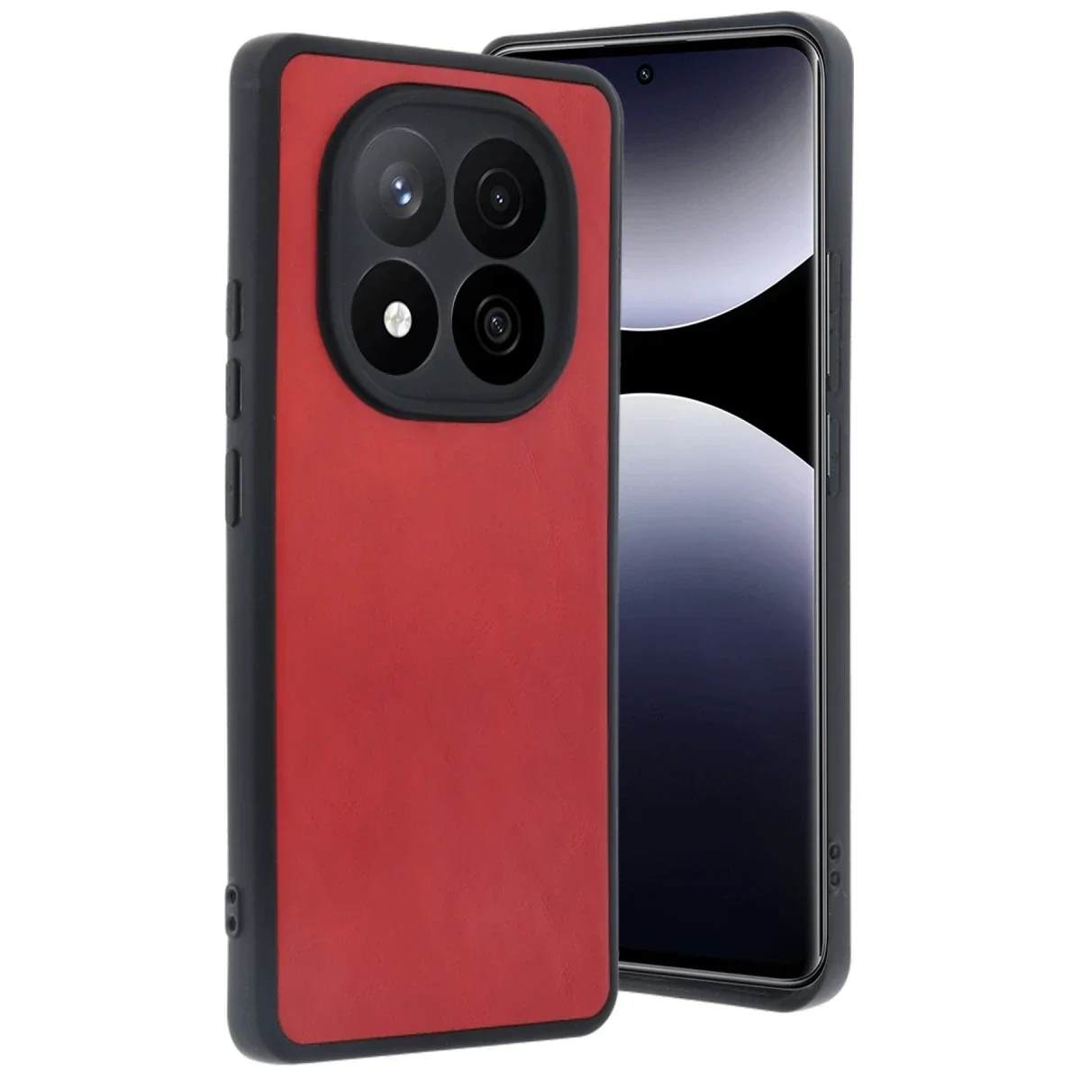Xiao Red Note 14 Pro 5G Kılıf Aras Deri Kapak - Kırmızı görsel 3
