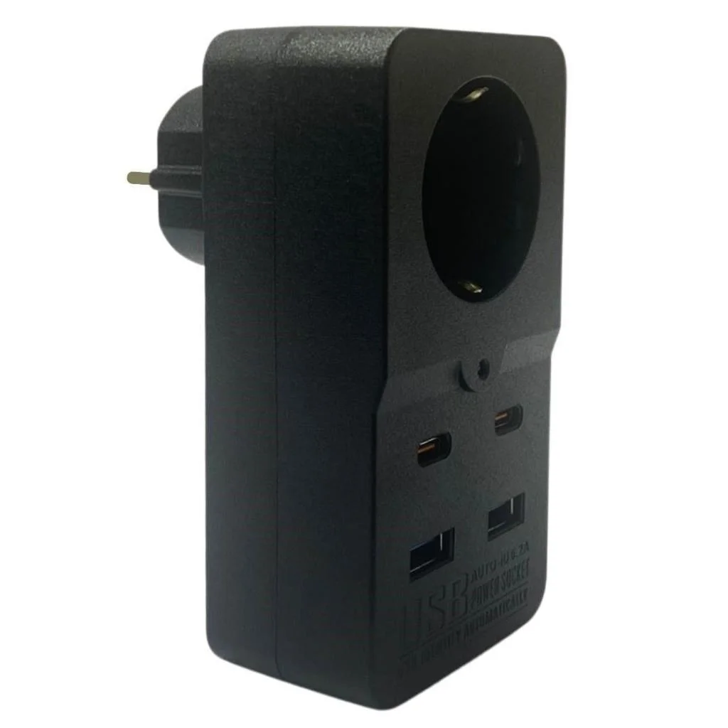 Isıya Dayanıklı Termal Akım Korumalı 1 Priz Girişli 2 USB Girişli 2 TYPE-C Girişli Pirz (adet fiyatıdır) görsel 3