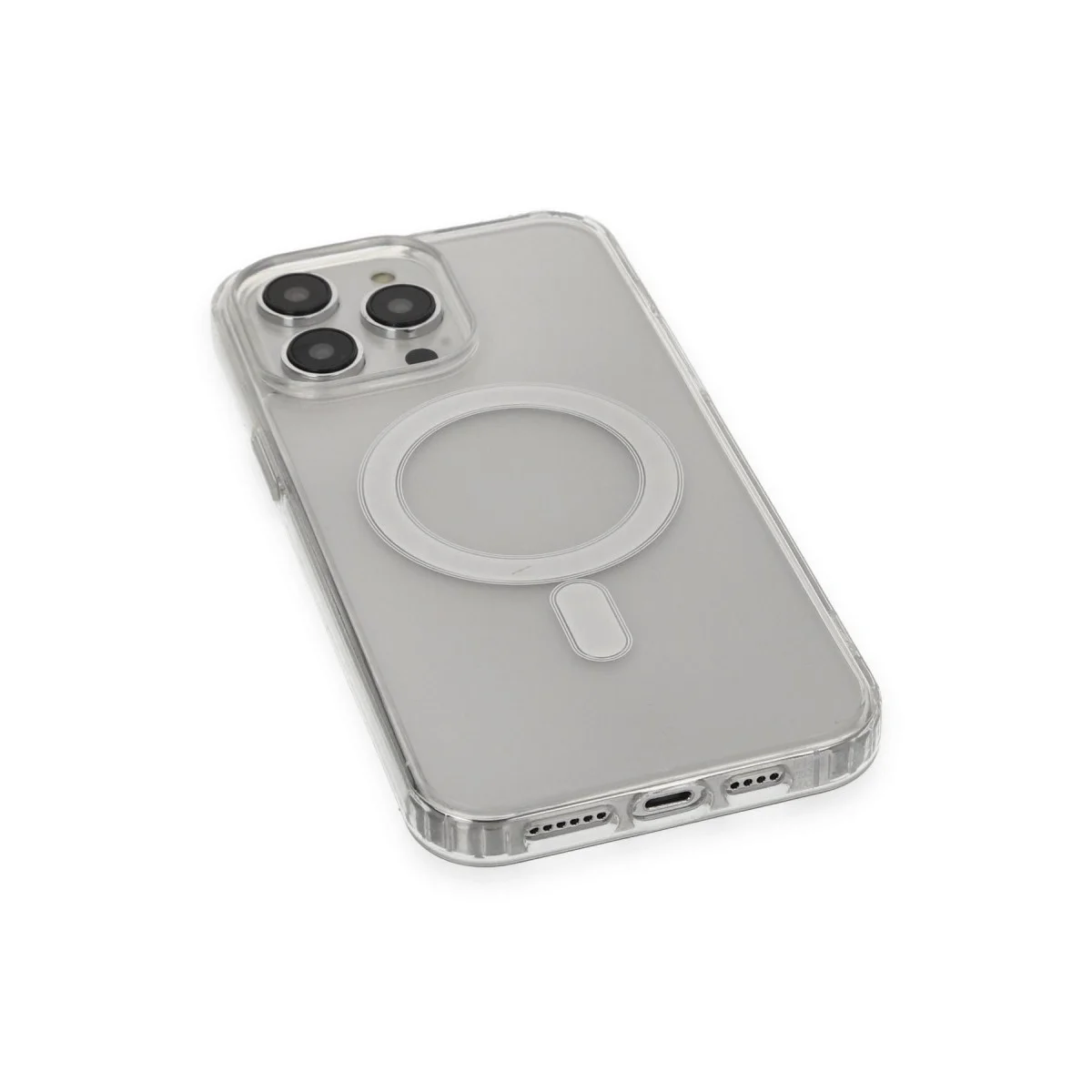 Apple İphone 14 Pro Kılıf Matte Şeffaf Magneticsafe - Şeffaf görsel 4