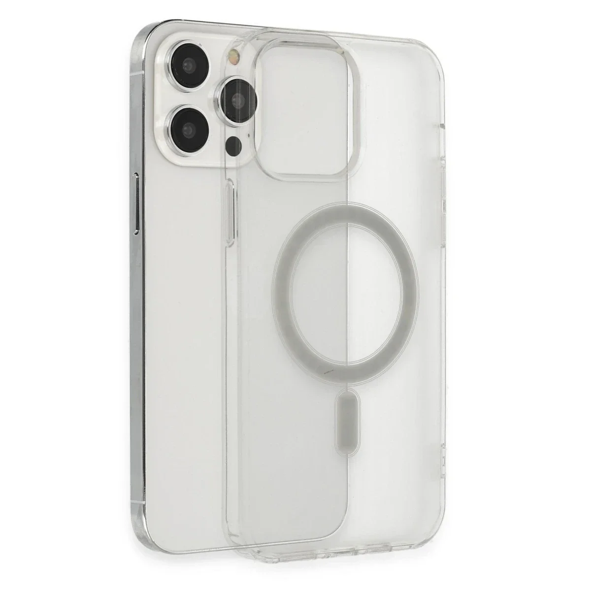 Apple iPhone 13 Pro Max Kılıf Matte Şeffaf Magneticsafe - Şeffaf görsel 5