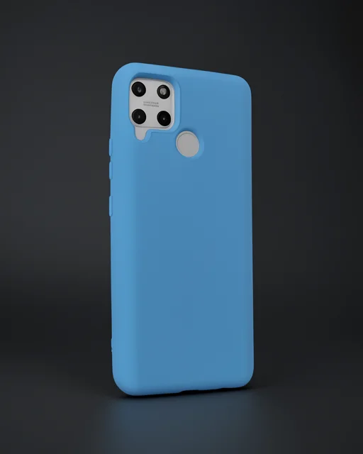 Realme C15 Kılıf Nano İçi Kadife Silikon - Mavi