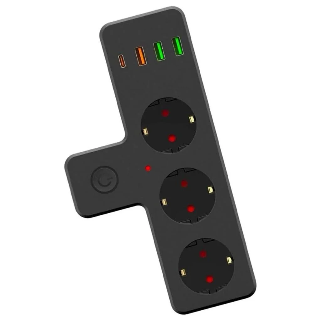 Yumurcak Shop Termal Akım Korumalı 3 Adet Soket,3 Adet USB ve 1 Adet Type-C Girişli 20w Priz Model 3397(adet fiyatıdır) görsel 2