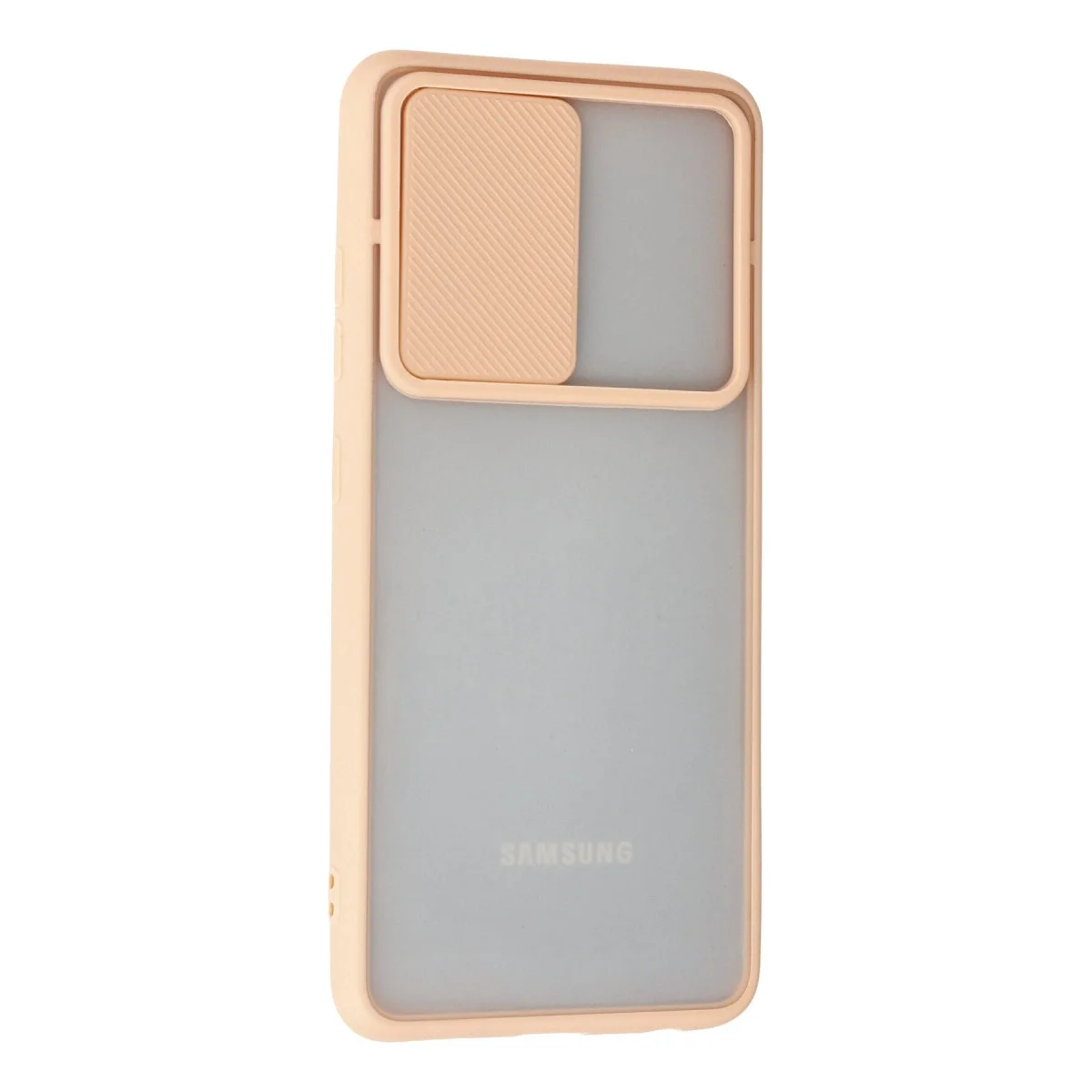 Samsung Galaxy A52 Kılıf Palm Buzlu Kamera Sürgülü Silikon - Pembe görsel 3
