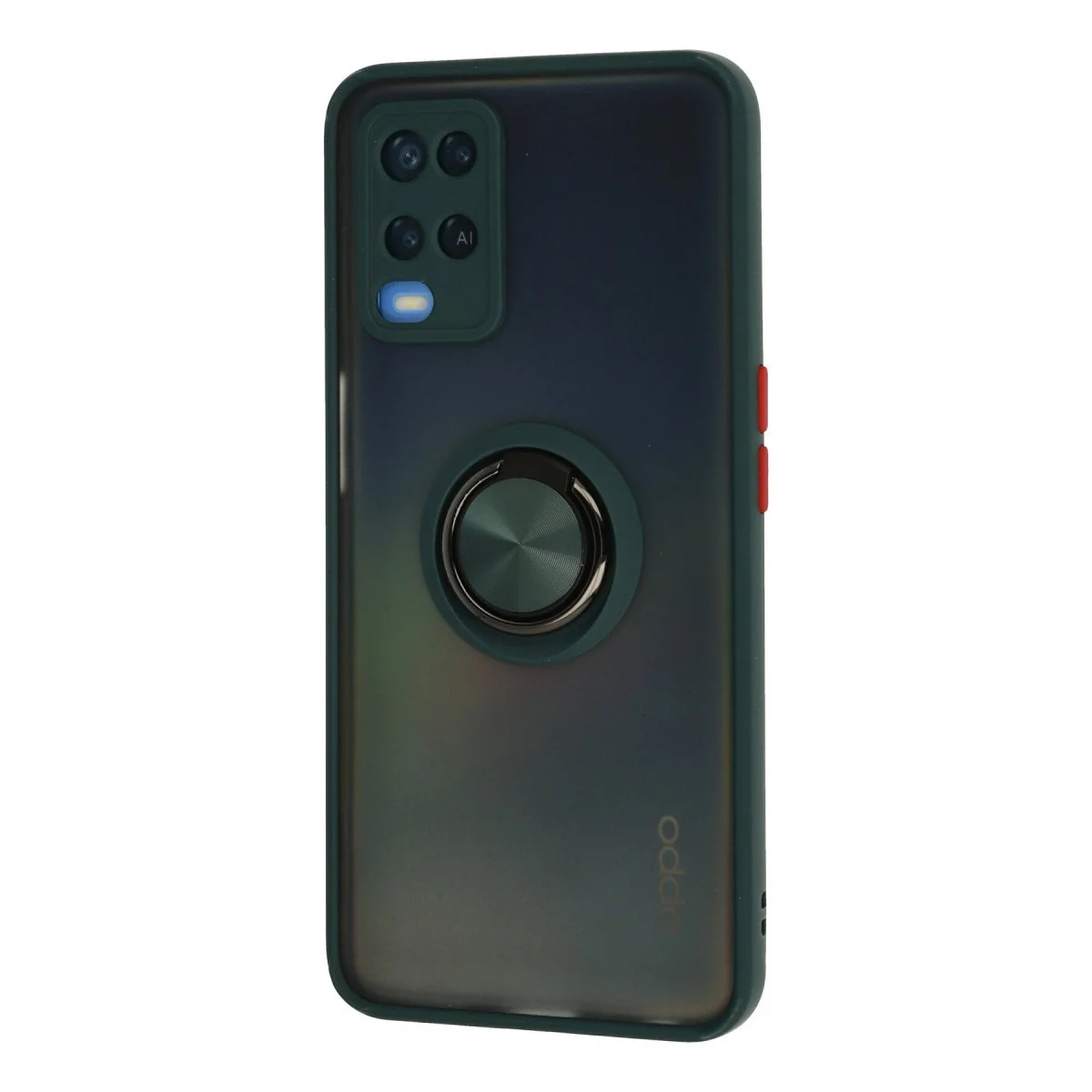 Oppo A54 4g Kılıf Montreal Yüzüklü Silikon Kapak - Yeşil görsel 2