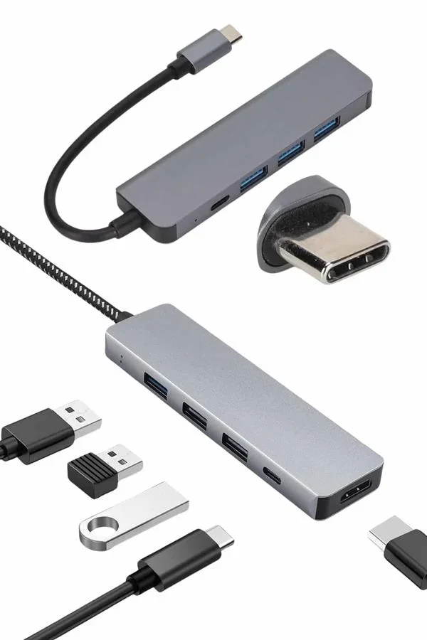 Çevirici Dönüştürücü Adaptör Macbook 3 In 1 Type-C To Hdmı USB 3.0 görsel 4