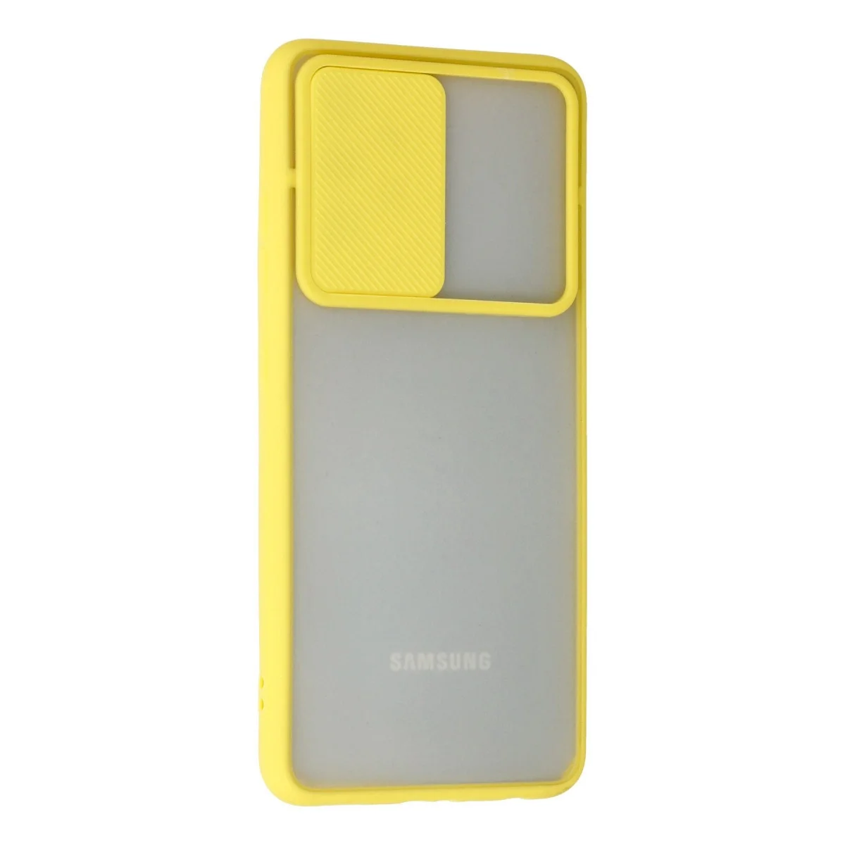 Samsung Galaxy A52 Kılıf Palm Buzlu Kamera Sürgülü Silikon - Sarı görsel 3