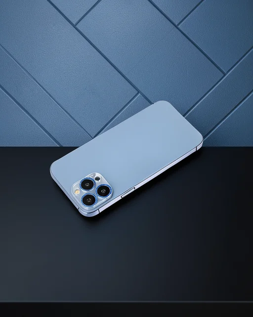 Apple İphone 12 Pro Shine Kamera Lens Koruma Cam - Mavi