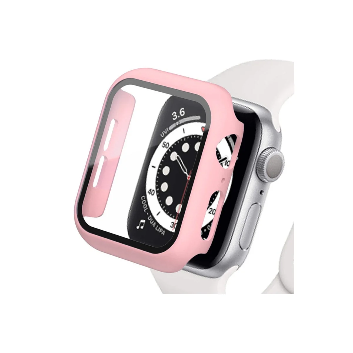 Apple Watch 41mm Camlı Kasa Ekran Koruyucu - Rose Gold