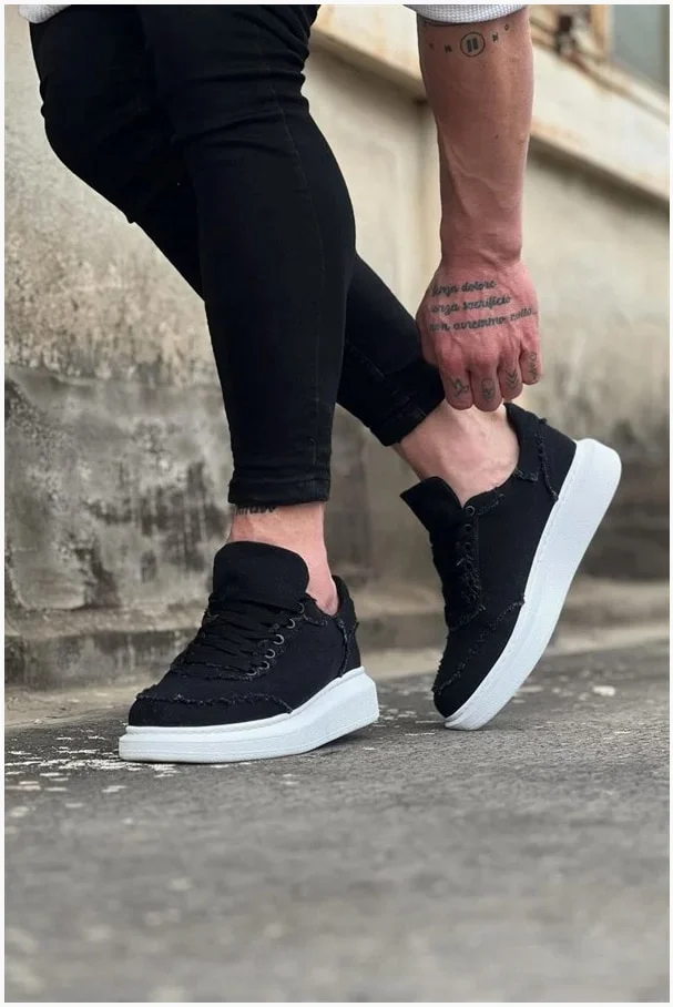 Erkek Fitness Ayakkabı Ayakkabı Bağcıklı Günlük Kot Kumaş Spor görsel 3