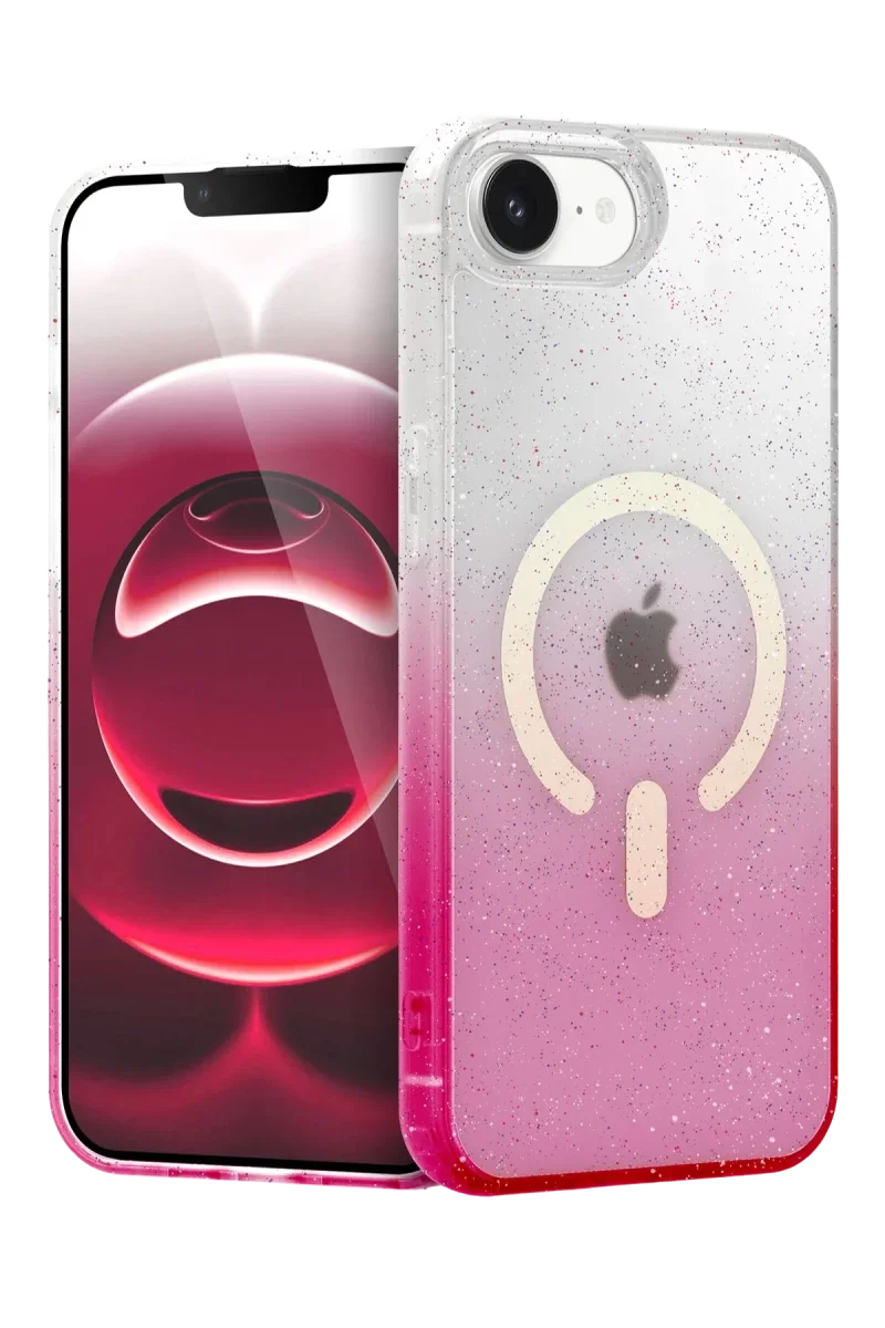 Apple iPhone 16E Pummel Shiny Magsafe Kapak - Pembe