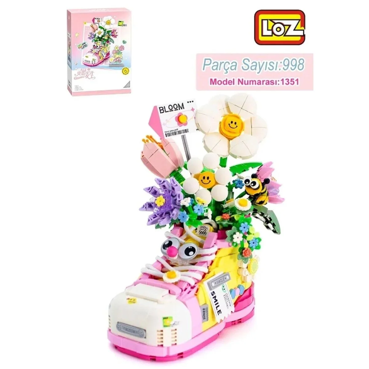 LZ-1351 Loz Çiçekli Spor Ayakkabı 998 Parça Block Oyuncak görsel 3