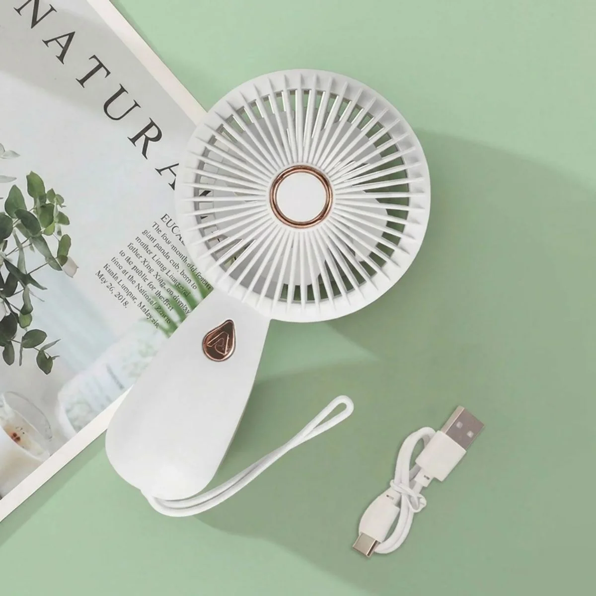 3 Kademeli Çanta Tipi El Fanı – Taşınabilir ni Serinletici Silikon Askılı Fan ZB103