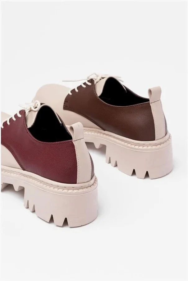Kadın Loafer Garni Hafif Ayakkabı Ayakkabı Bağcıklı Tabanlı Yüksek Casual görsel 4