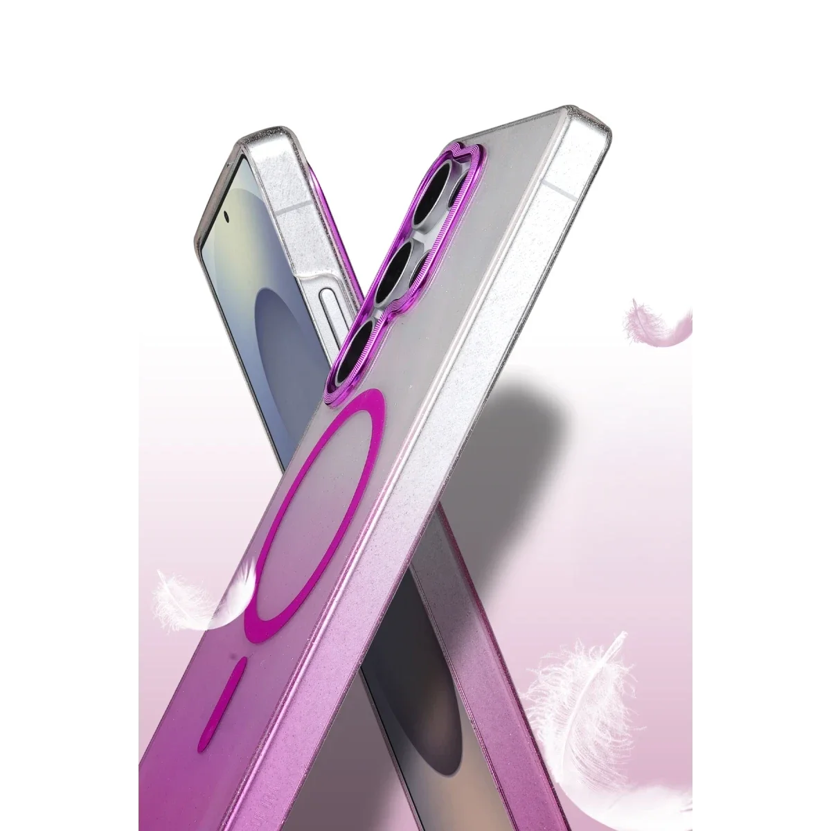 Samsung Galaxy S23 Ultra Glossy Magsafe Kapak - Mor görsel 3