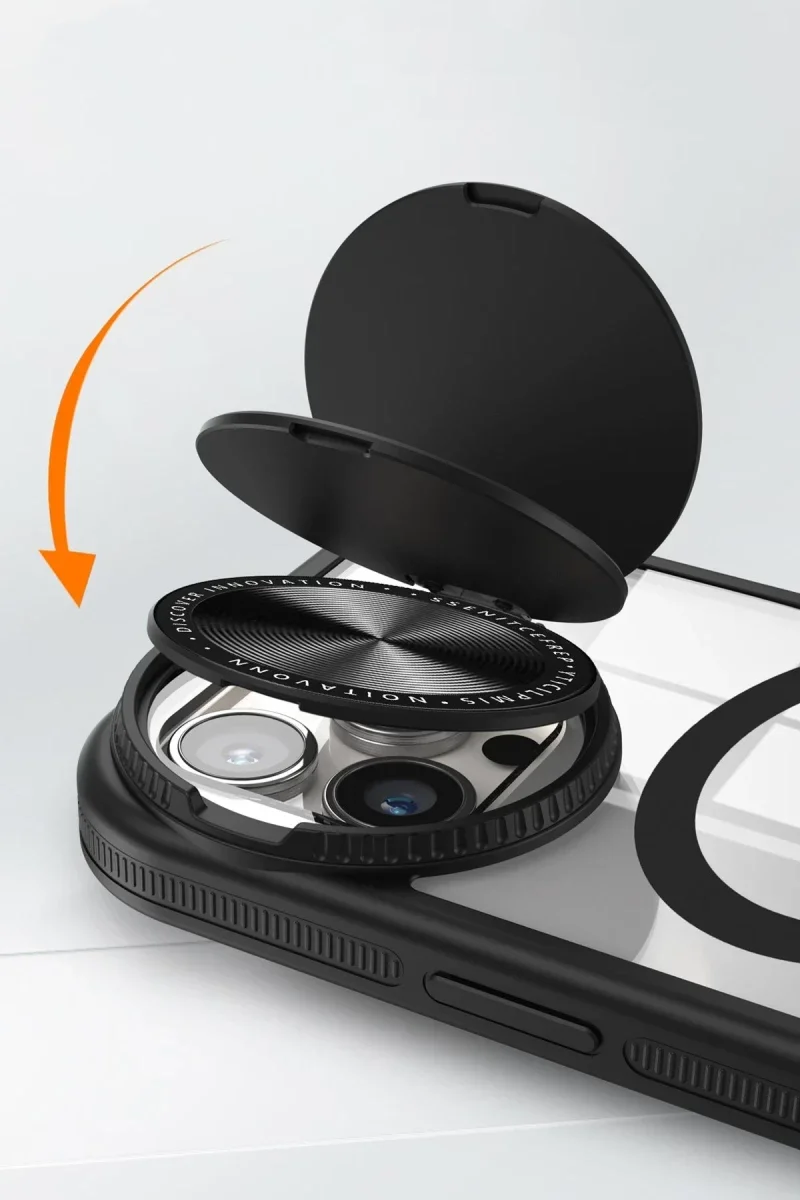 Apple iPhone 15 Pro Max Kılıf Teleskop Lens Magsafe Silikon Kapak - Derin Mor görsel 3