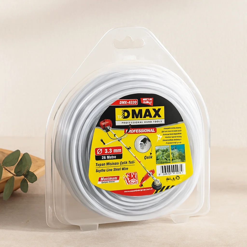 3.3 mm Çelik Telli Yuvarlak Çim Biçme Tırpan sinası 26 m
