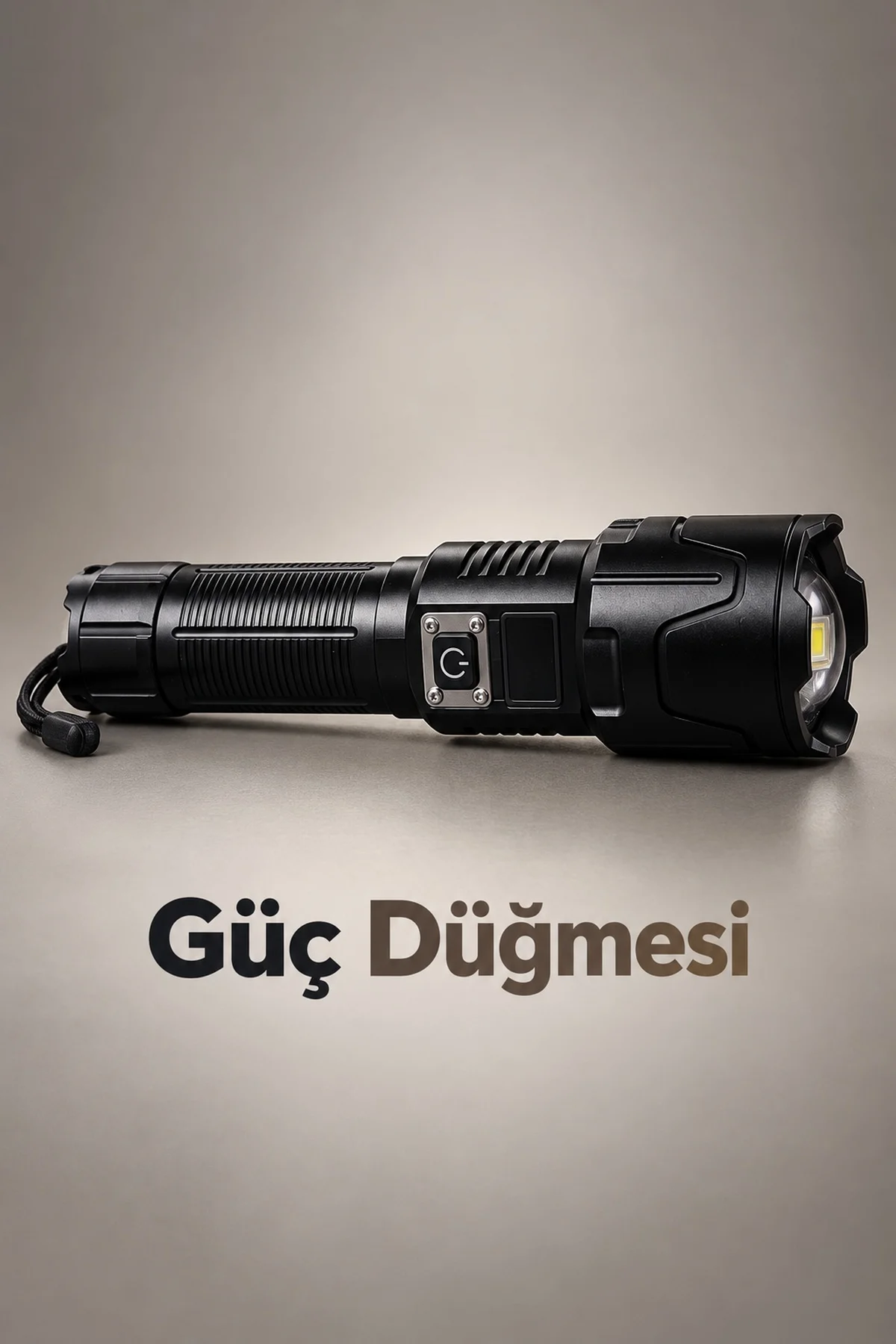 Dijital Göstergeli LED El Feneri Type C Şarjlı Teleskopik Zoom Özellikli