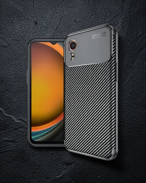 Samsung Galaxy Xcover 7 Kılıf Auto Focus Karbon Kapak - Siyah