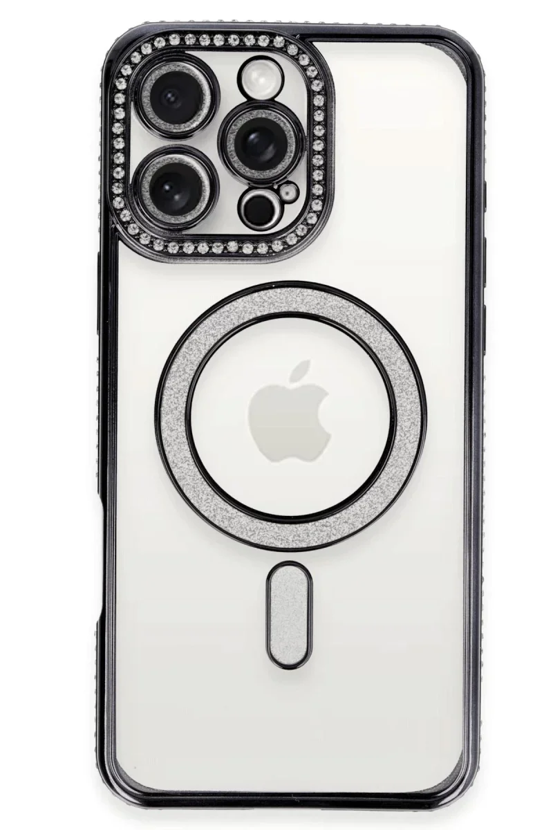 Apple iPhone 16 Pro Max Kılıf Joke Simli Magneticsafe Kılıf - Gri görsel 2