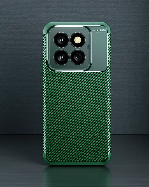 Xiaomi Mi 14t Pro Kılıf Auto Focus Karbon Kapak - Koyu Yeşil