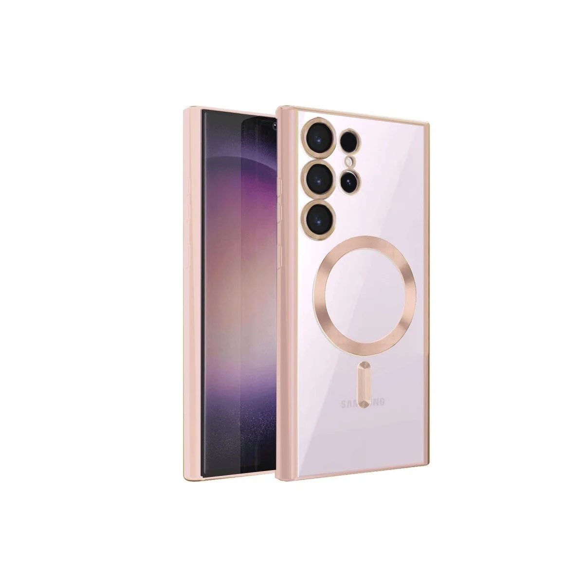 Samsung Galaxy S24 Ultra Kılıf Kross Magneticsafe Kapak - Rose