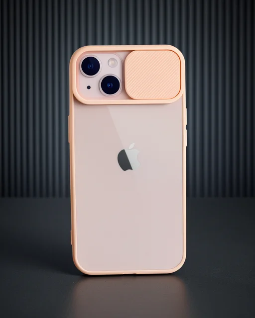 Apple İphone 13 Kılıf Palm Buzlu Kamera Sürgülü Silikon - Pembe