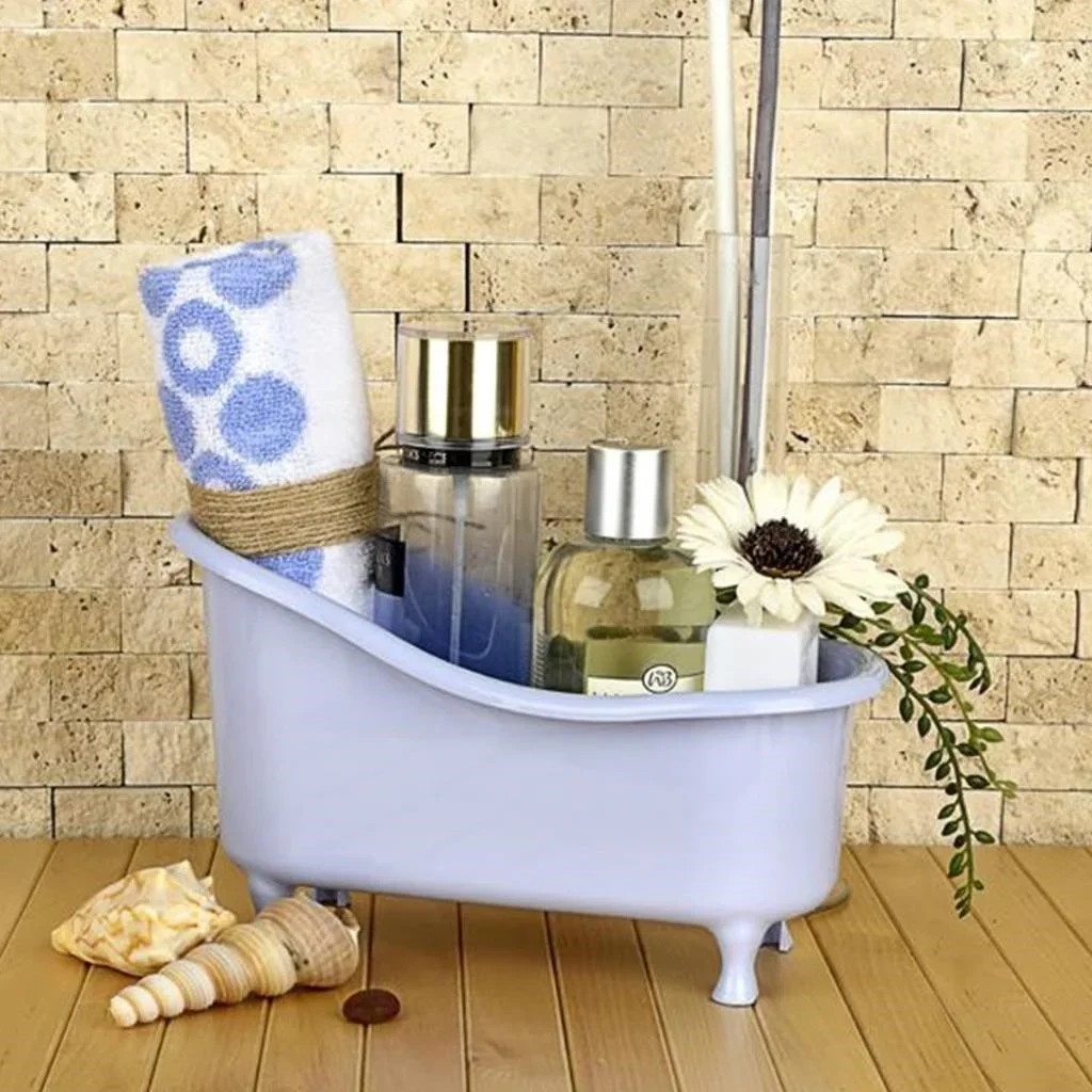Dekoratif ni Küvet Şeklinde Çok Amaçlı Banyo Düzenleyici Sepet