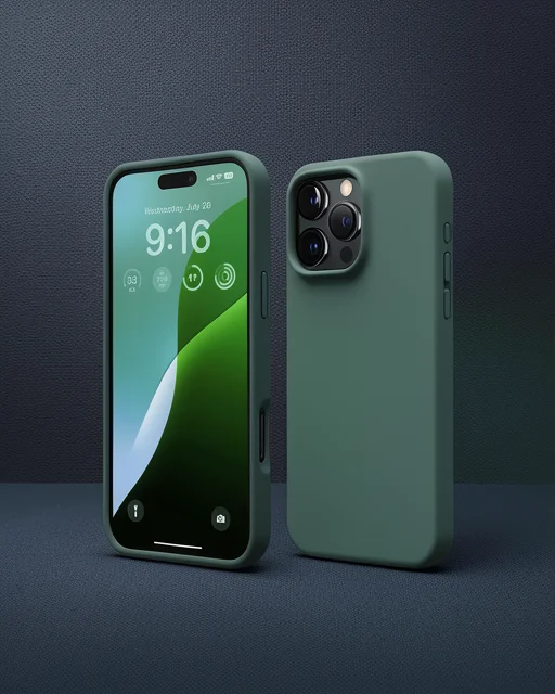 Apple İphone 16 Pro Max Kılıf First Silikon - Koyu Yeşil