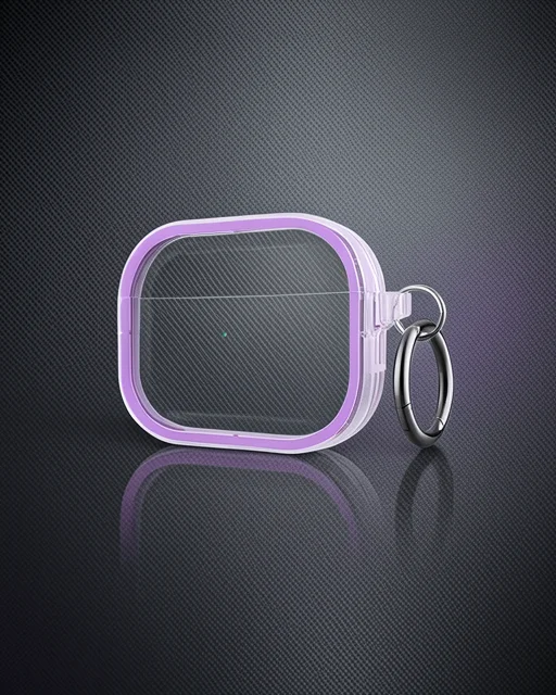 Apple Airpods Pro 2 (2.nesil) Shiny Şeffaf Kılıf - Mor