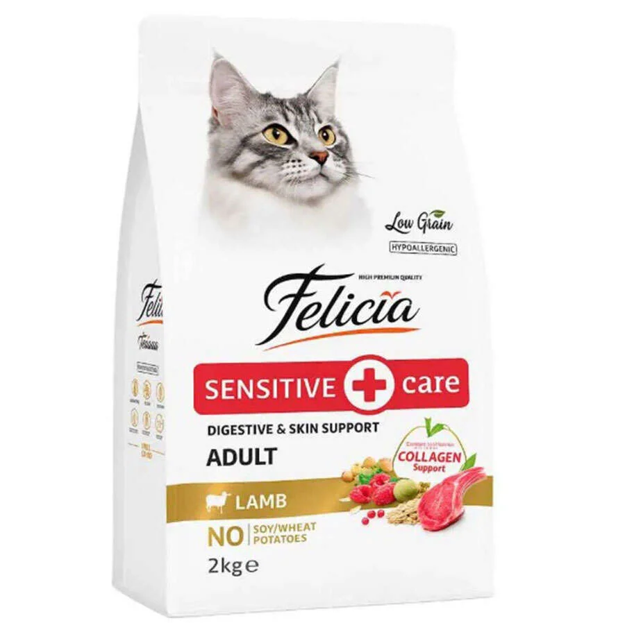 Kuzulu az tahıllı yetişkin kedi maması 2 kg felicia